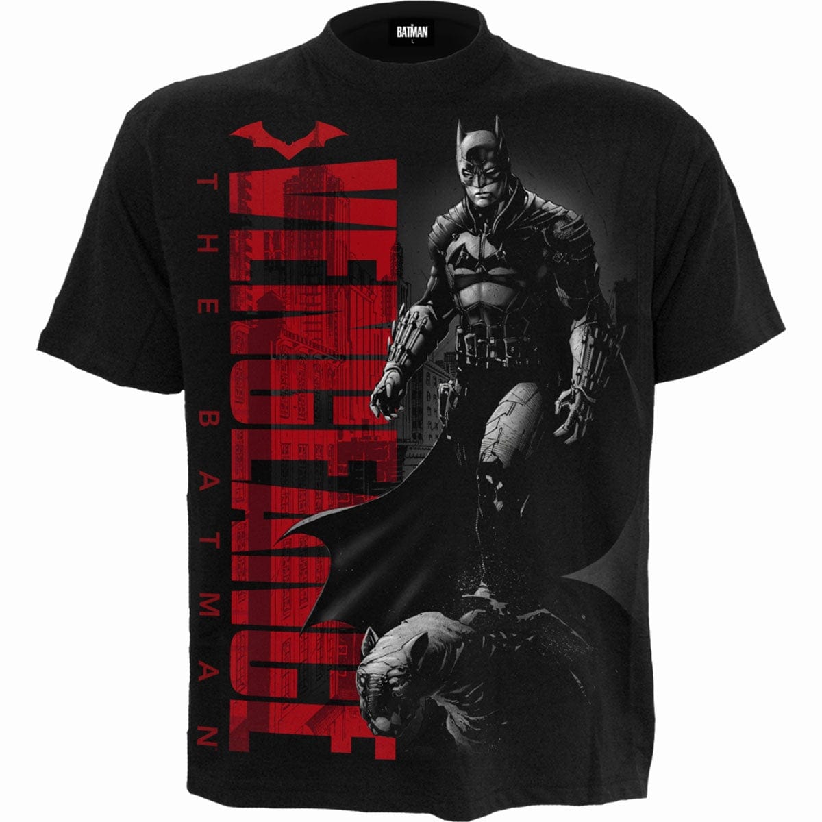 Print T-Shirt COMIC Black THE - - Front BATMAN COVER