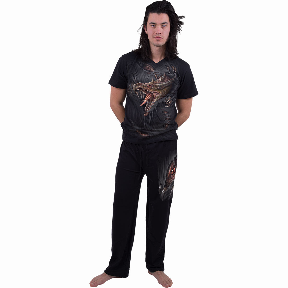 BREAKING OUT - 4pc Mens Gothic Pyjama Set