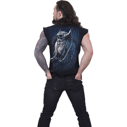 ODIN'S WARRIOR - Sleeveless Stone Washed Worker Black