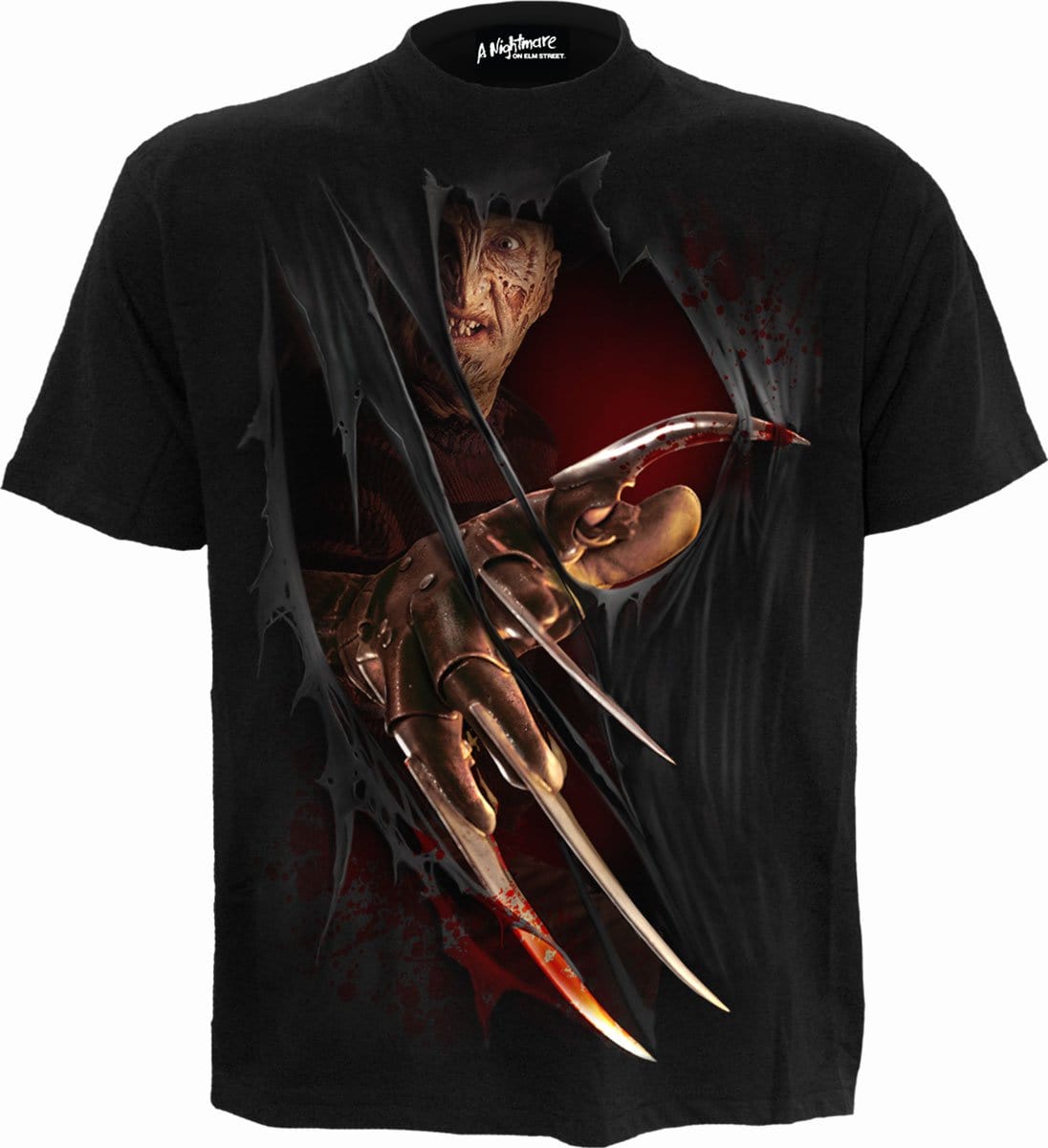 Spiral Freddy Claws Elm Street T Shirt Black S