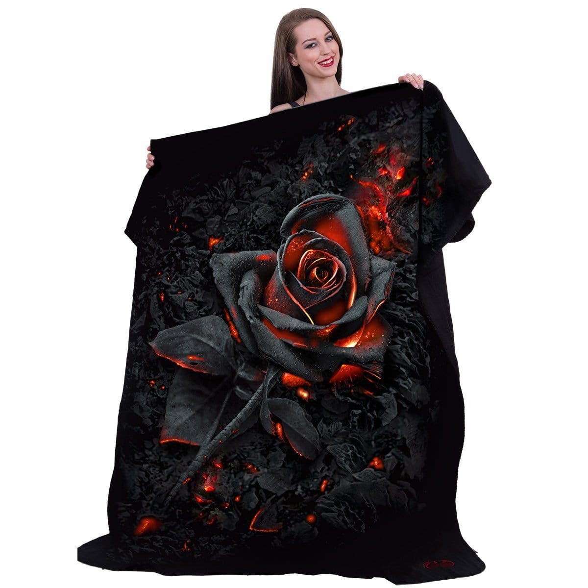 BURNT ROSE Fleece Blanket with Double Sided Print