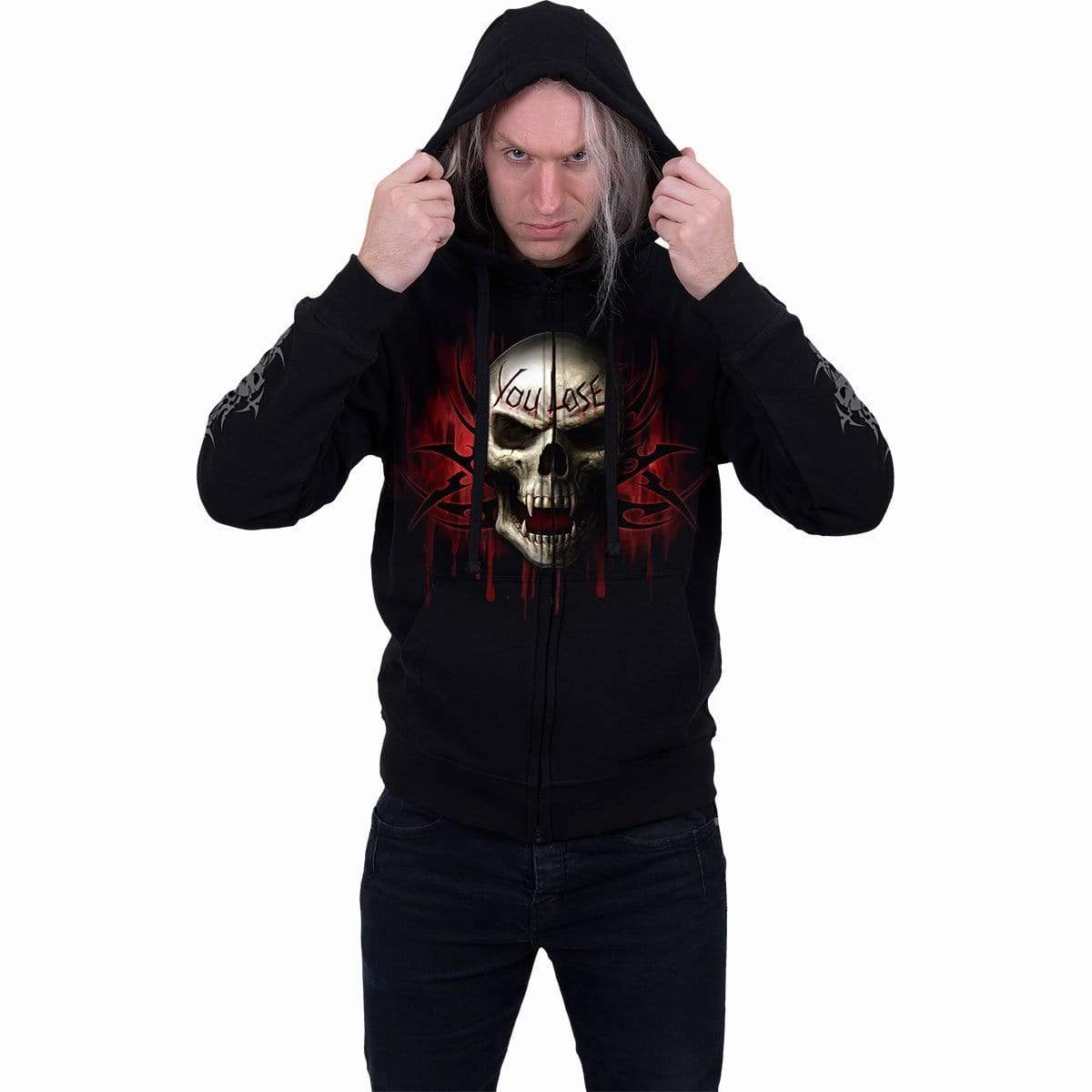 GAME OVER - Full Zip Hoody Black - Spiral USA